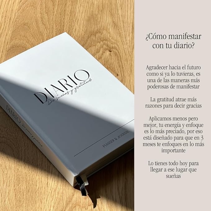 Daily Gratitude Journal & Dreams Planner Undated | For Mindfulness, Purpose & Success | Includes Mirror for Affirmations & Luxury Gift Box (Spanish Edition) – Stay present while achieving your dreams - Diario de Sueños y Gratitud