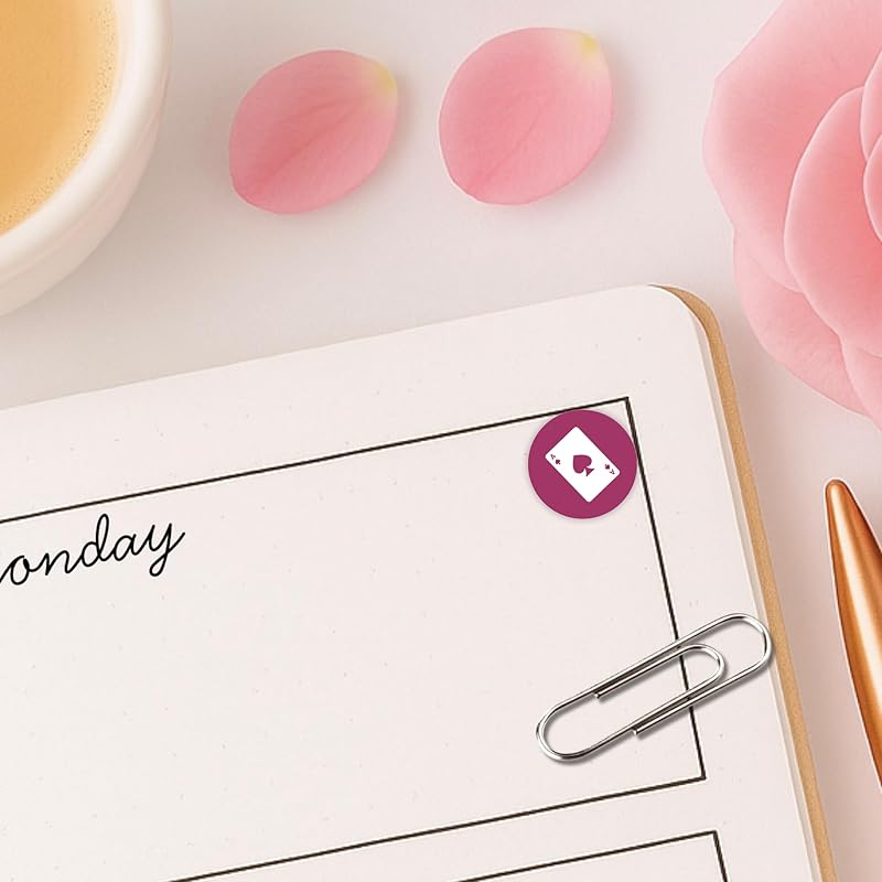 Game Day Stickers / 54 Fun Vinyl Stickers (1/2”) / Bridge Cards Family Game Night/Fun Me Time Self Care/Essential Productivity Life Planner Stickers/Bujo Bulleted Journal/Appointments (3 Sheets)