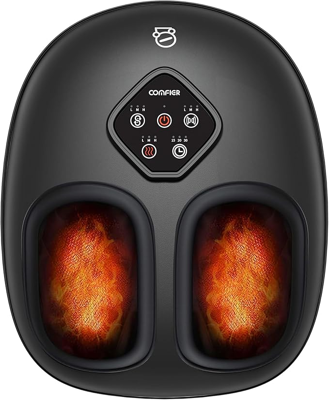 COMFIER 2025 Shiatsu Foot Massager with Heat,Compression,Kneading &Rolling,Foot Massager for Neuropathy,Plantar Fasciitis,Upgraded for Larger Feet Machine(Size 14),Home or Office, Gift for Women/Men