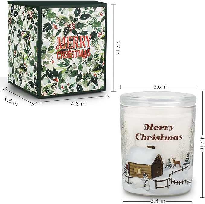 Large Jar Candle - Pine Tree Scent - 11.3 oz - 65-70 Hour Burn Time - Perfect for Christmas & Winter Gifts for Mom, Sister, Grandma, Friend