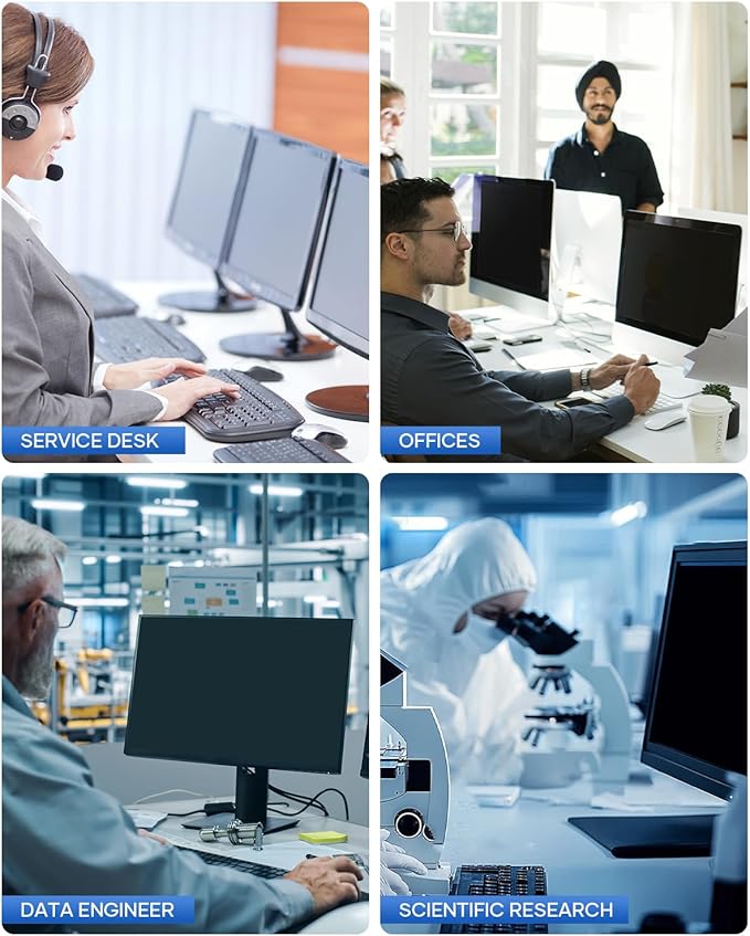 [2 Pack] 22 Inch Computer Privacy Screen for 16:9 Aspect Ratio Widescreen Monitor, Eye Protection Anti-Glare Blue Light Computer Privacy Filter, Detachable Scratchproof