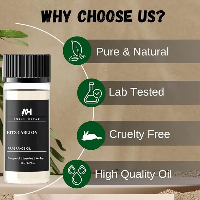 Essential Oil Aromatherapy Inspired by Luxury Hotels - Home Luxury Scent - Antal Hayat Diffuser Oil Scent - Diffuser Oil Blends for Aromatherapy (1.67 Fl Oz, Ritz Carlton)