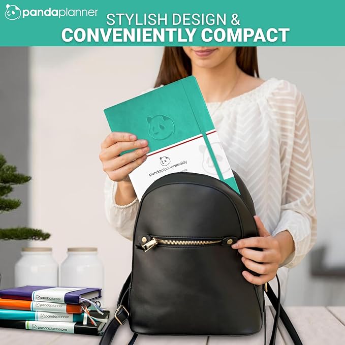 Panda Planner 2025-2026 Undated Weekly Planner, To Do List Notebook with Habit Tracker, 8” x 11”, 53 Weeks, Daily Weekly Monthly Overview for Home, School, Office, Turquoise