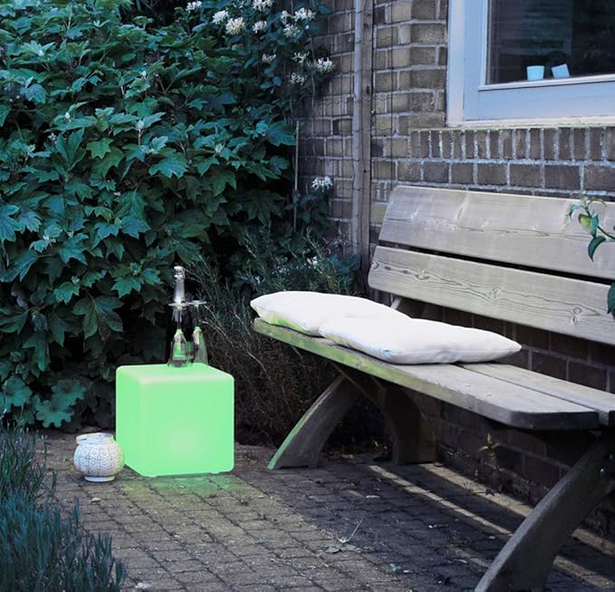 Mr.Go 12-inch Rechargeable Magic LED Light Cube Stool with Remote Control Fun Mood Lamp Soothing Night Light Decorative Lighting for Home Kids Bedside Bedroom Nightstand Nursery Pool Party