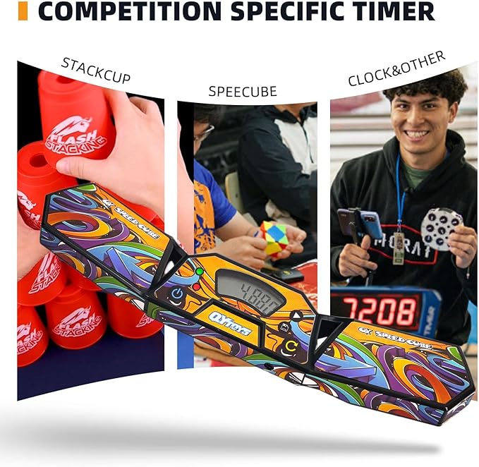 Professional Speed Cube Timer,Touch Control Timer with Display,Cube Race Stack Competition a Great Gift for Boys and Girls