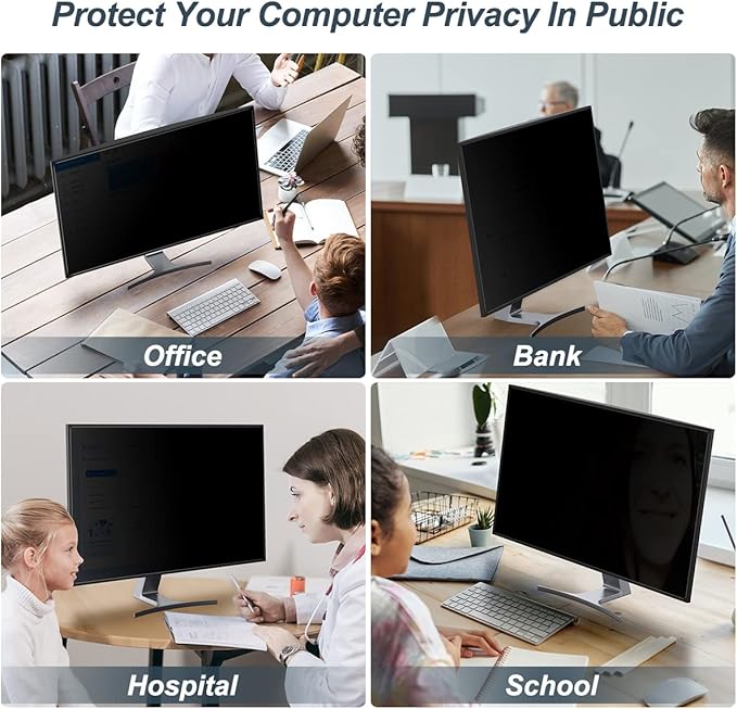 [2-Pack] 27 Inch Privacy Screen for Monitor Computer Screen Privacy Filter for 16:9 Widescreen Monitor Desktop PC Monitor Privacy Film Monitor Privacy Shield and Anti-Glare Protector