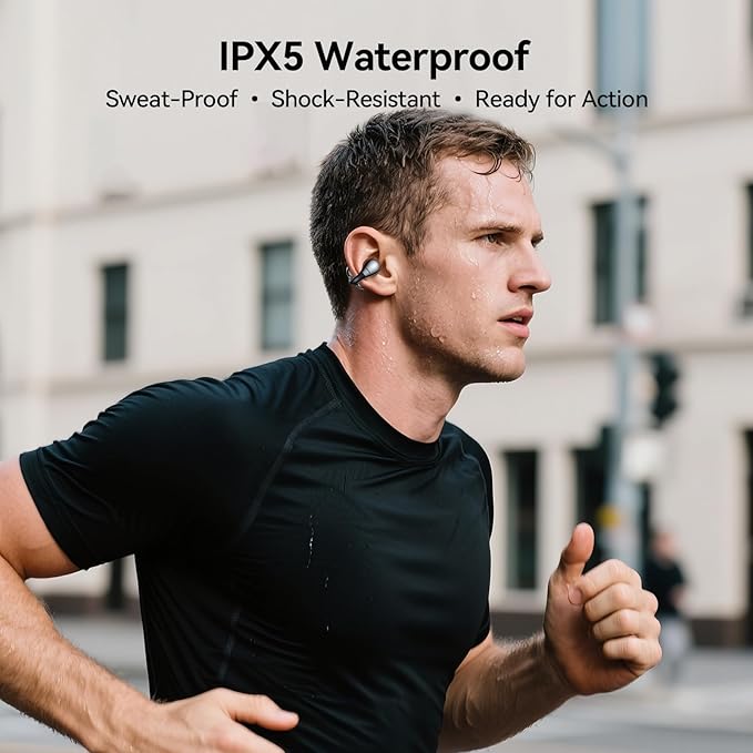 NANK Ultra Clip On Earbuds, Wireless Bluetooth 5.4 Wireless Open Ear Clip-on Headphones, Adaptive Comfort & Secure Fit, AI Noise Cancelling Calls, 24H Playtime, IPX5 Waterproof for Workdays Sports