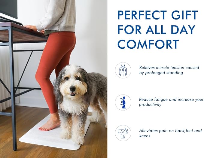 Klay Home Kitchen mats for Floor Anti Fatigue, 3/4" Thick 100% PU Memory Foam Kitchen mat, Padded Kitchen mat, Cushion Kitchen Sink Rug - Waterproof - Non-Slip - Well-Made (Medium 20" x 39", Boho)