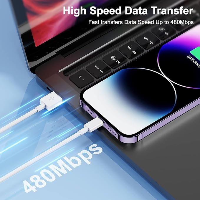 3Pack for [Apple MFi Certified] iPhone Charging Cable 0.3M-Lightning to USB Cable Wire - 1Feet iPhone USB Charger Cords for Appe iPhone 14 13 12Pro/Pro Max/Xs XR