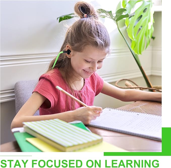 Tondiamo 200 Pairs Ear Plugs Reusable Silicone Earplugs with Cord Sleeping Individually Wrapped Hearing Protection Noise Cancelling Earplugs for Work Construction Shooting Sports(Green, Black)