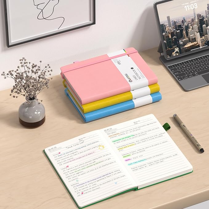 Oucaru Lined Journal Notebook, 24 Pack, 180 Pages, A5 Journals for Writing, 100 GSM Thick Paper, Small Notebooks Daily Journal for Women Men Work, Business, School, Travel Supplies