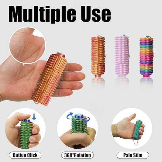 3PCS Little Ouchies Fidget Toy, Spike Roller Toy, Adults Pain stim Fidget Toy, Press and Rotate Adults Spiky Sensory Toys, Portable ADHD Toys, Novelty Gifts