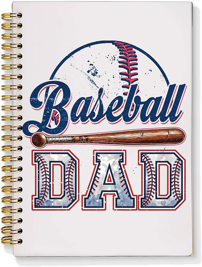 Baseball Dad Notebook, Baseball Dad Gifts Notebooks for Note Taking, Gifts for Baseballs Lovers Players Journal, Vintage Baseballs Daddy Journals for Writing, 5.5x8.3 Inch