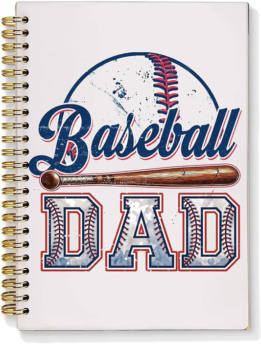 Baseball Dad Notebook, Baseball Dad Gifts Notebooks for Note Taking, Gifts for Baseballs Lovers Players Journal, Vintage Baseballs Daddy Journals for Writing, 5.5x8.3 Inch