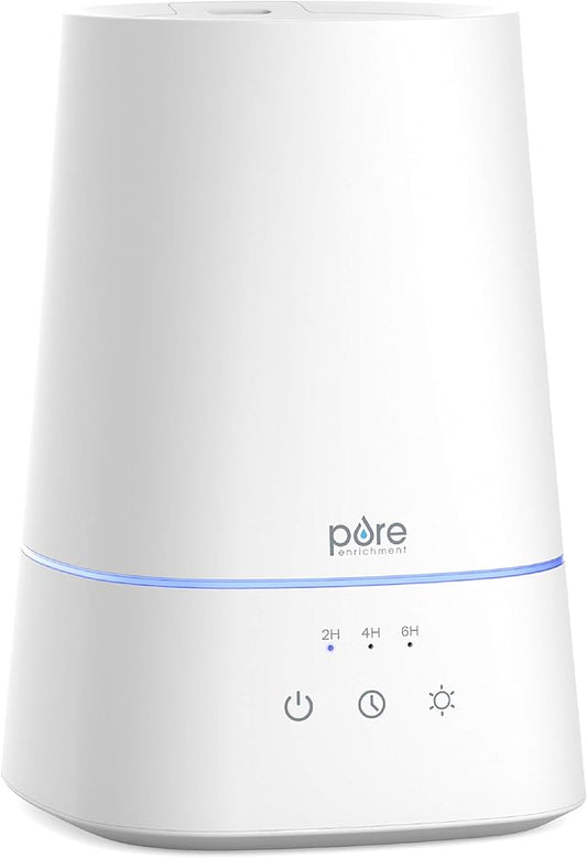 Pure Enrichment HUME Max - Easy Top Fill Ultrasonic Cool Mist Humidifier, 3.7 L (1 Gallon) Tank, 3 Mist Settings + Auto Shut-Off Timer - Ideal for Large Bedrooms, Baby Nurseries and Offices (White)