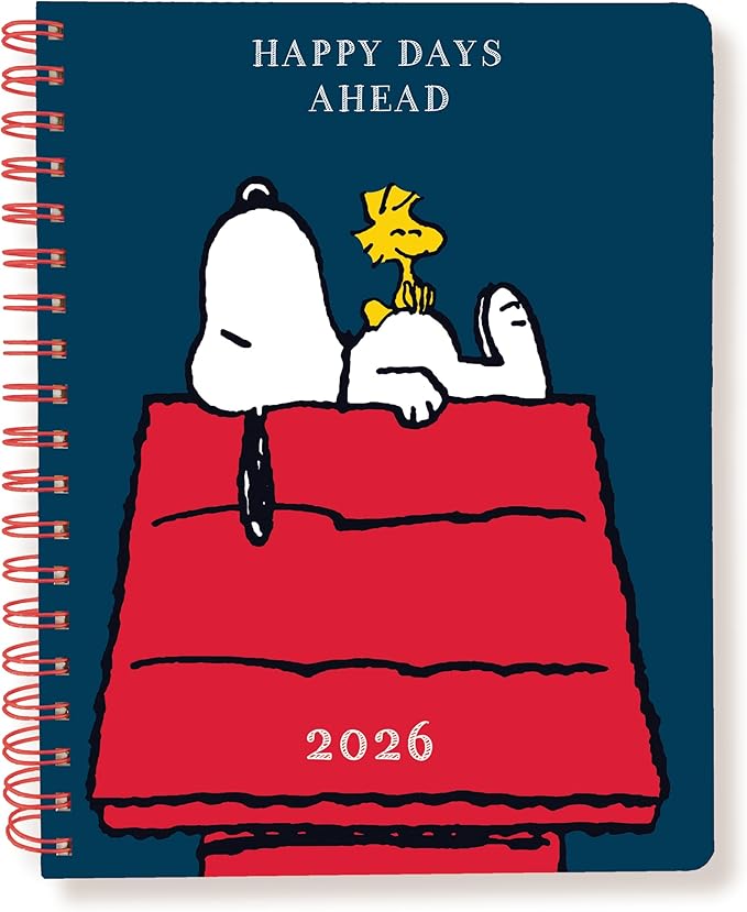 Graphique 2026 Spiral Frosted Cover Planner | 18 Month Organizer July 2025 - Dec. 2026 | Weekly & Monthly Spreads | To-Do & Note List | Reference Tabs | Reminder Stickers | Snoopy on House | 8” x 10”
