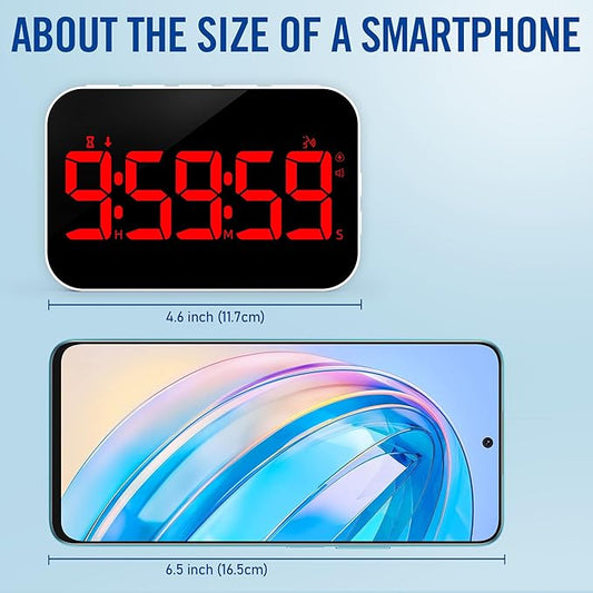 LED Timer （1.5" Number） with Voice Reminder, Digital Magnetic Timer, Countdown/Up, Rechargeabilit, Brightness Display, 3 Volume Levels and Vibration Mode, for Classroom, Study (red)