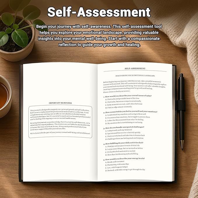 Guided Anxiety Journal for Women & Men – Cognitive Behavioral Therapy (CBT) Journal with Mindfulness Prompts, Anti-Anxiety Techniques, Overthinking & Brain Dump Journals – A Thoughtful Gift for Mental Health & Wellness