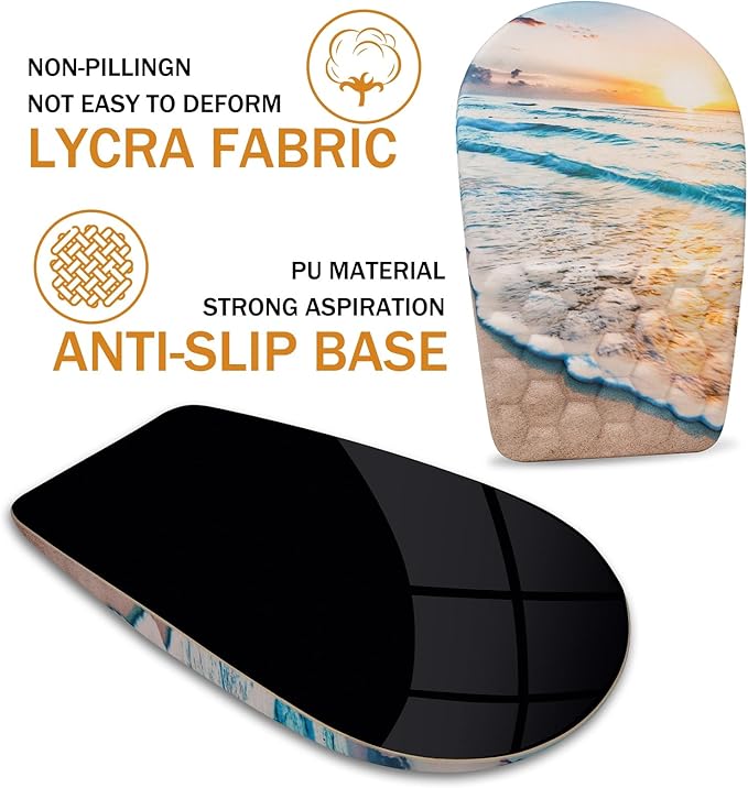 Ergonomic Mouse Pad Wrist Support,Upgrade Mousepad with Massage Design,Non-Slip PU Base Desktop Mouse Pads for Pain Relief, Computer, Office & Home,12 x 8 in（F-Sunrise Beach）
