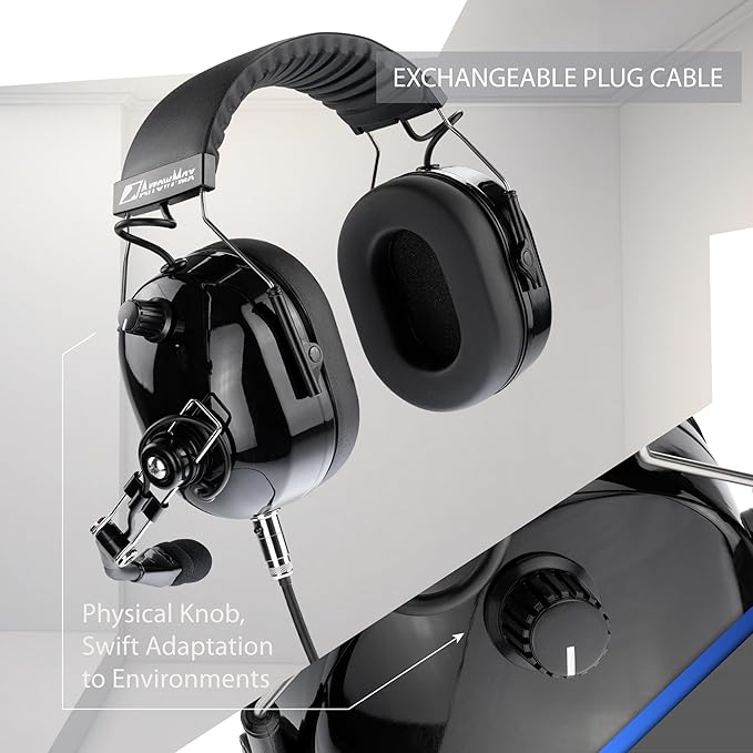 Arrowmax AHDH0042-BK-M1 Over The Head Noise Cancelling Headphone Compatible with Motorola CP200D CP100D R2 DEP450 BPR40D CP200 CP185 BPR40 Yaesu FT-65 FT-25 FT-4X/V XiR P3688
