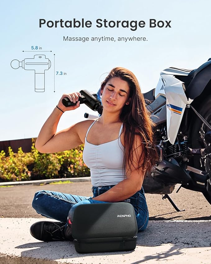 RENPHO Thermacool Massage Gun Deep Tissue with Heat and Cold Head, Handheld Muscle Massager with Carry Case, Percussion Body Muscle Masajeador for Men Women Athletes, Active