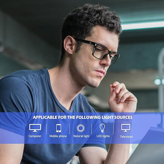 ANYLUV Blue Light Glasses Men Woman, Blue Light Blocking Glasses for Computer Gaming, Eye Strain Relief Eye Protection