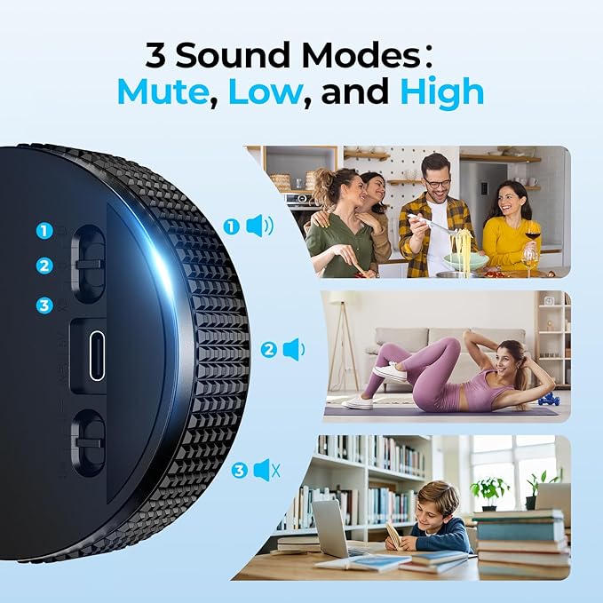 Rechargeable Magnetic Kitchen Timer for Cooking, Building 800mAh Battery Large Display Digital Countdown Countup Timer, 3 Preset 5/15/25 Mins Loud Alarm for Baking Grilling Studying