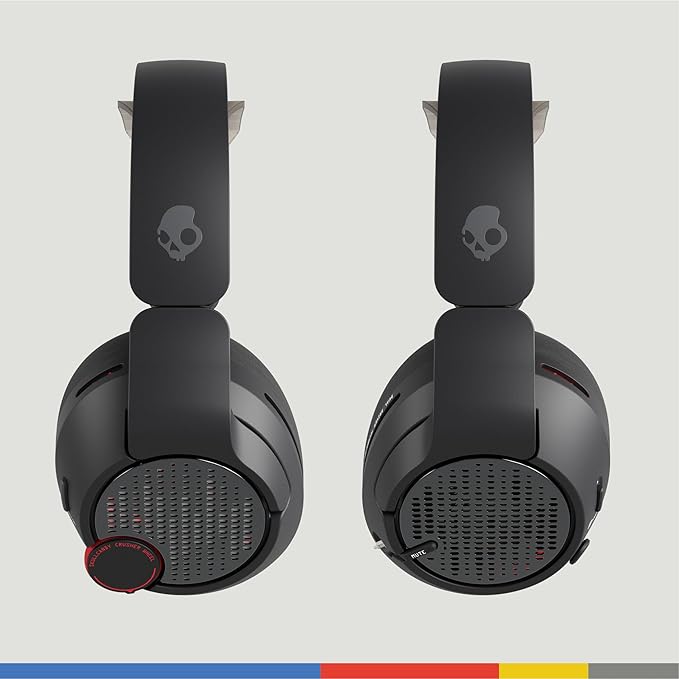 Skullcandy Crusher PLYR 720 Wireless Gaming Headset, Ultimate Immersion and Comfort, THX Spatial Audio and Multi-Sensory Bass, Removable Mic, PC, PlayStation, Nintendo, Multi-Platform - Digi-Black