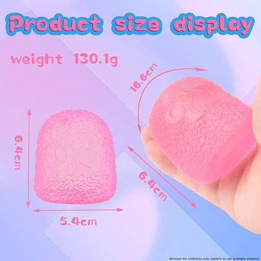 Stress Relief Toys, Strеss Relief Balls, Squeeze Exercise Stress Balls, Gel Strench Balls for Arthritis Hand, Finger, Grip Strengthening and Stress Relief (Pink Ellipsoid)