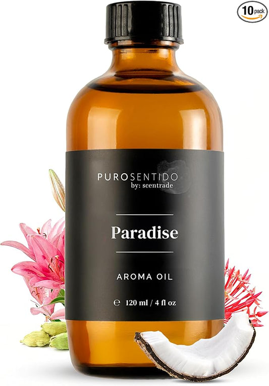 PuroSentido Paradise Tropical Aroma Oil (120 ml) - Luxury Essential & Fragrance Oil for Diffusers and Humidifiers, Creamy Coconut, Floral Notes & Soft Woods Home & Hotel Scent
