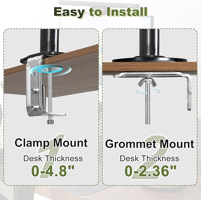 NicBex Single Monitor Arm, Adjustable Monitor Mount Desk Stand for 15 to 32 inch Screens, Computer Monitors Gas Spring Arm Holds Up to 19.84 lbs, VESA Mount with 75x75/100x100 mm - Black