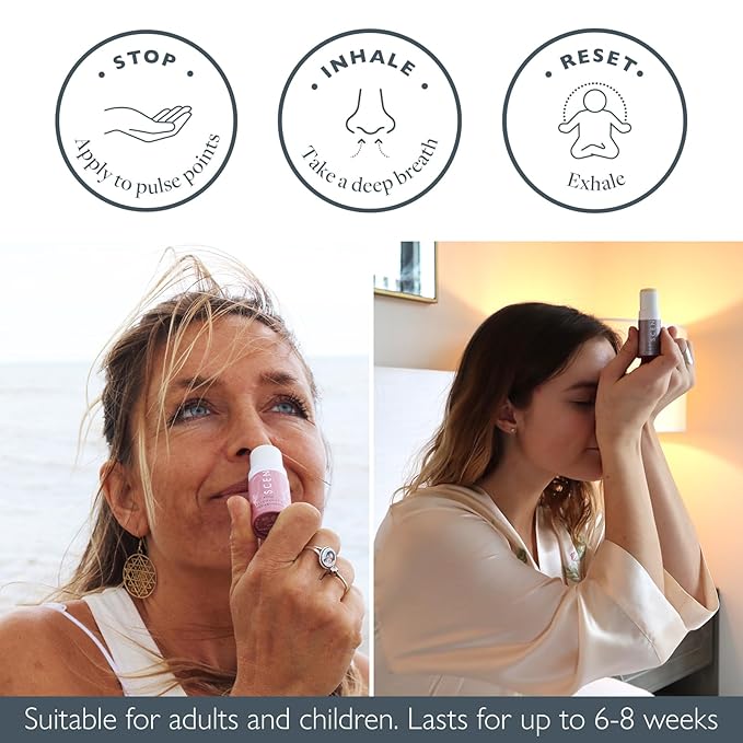 Scentered Aromatherapy Balm Stick Duo for Sleep & Emotional Balance - Roll On Essential Oil Blends of Rose, Lavender, Ylang Ylang - Aromatherapy Gifts for Women - Sleep Well & Love