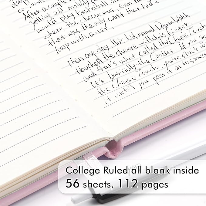 feela 3 Pack Pocket Small Notebook Journals, Mini Cute Memo Notepad Hardcover College Ruled Lined Journals with Pen Holder for Women Girls Office School, with 3 Black Pens, 3.5”x 5.5”, A6, Rose Pink