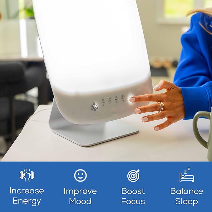 Beurer TL95 Light Therapy Lamp 10,000 Lux, UV-Free Extra Bright Daylight Lamp with 6 Dimming Levels, Timer & Memory Function to Boost Mood, Fight Winter Blues, Improve Sleep & Increase Energy