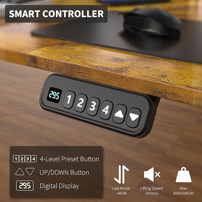 55 x 30 Inch Electric Standing Desk with 2 Drawers, Adjustable Height Widened Stand Up Desk with Storage, Sit to Stand Ergonomic Workstation for Home Office, Rustic Brown