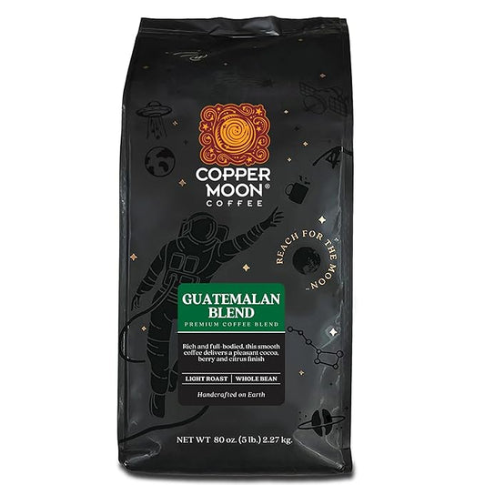Copper Moon Light Roast Whole Bean Coffee, Guatemalan Blend, 5 Lb