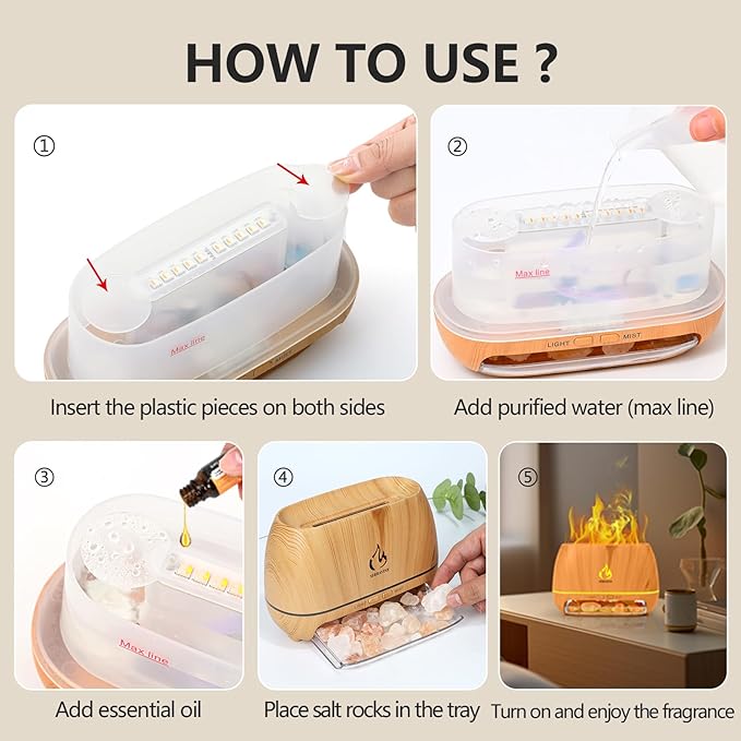 Ultrasonic Essential Oil Diffuser Set with 12 Best Aromatherapy Oils, Gift Box & Bag, Himalayan Salt Lamp Diffuser，Cool Mist Humidifier for Bedroom, Scent Diffusers for Home