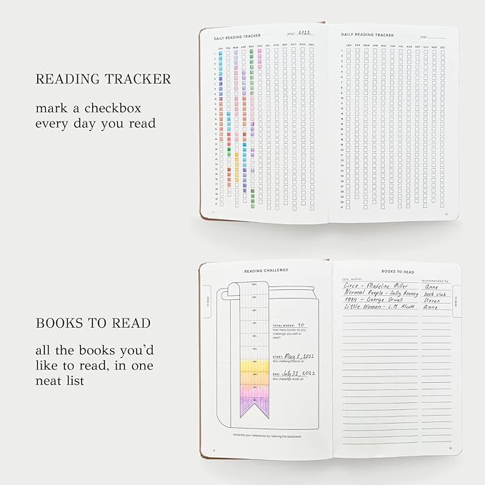 KUNITSA CO. Reading Journal for Avid Readers (104 reviews). Gift for Book Lovers. Review and Track Your Reading (Blush, Avid Reader Edition)