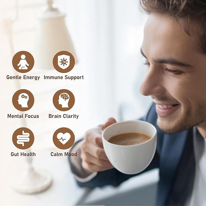 Mushroom Coffee 12-in-1 – Organic Lion's Mane, Reishi, Ginseng, KSM-66® Ashwagandha–Focus, Calm Energy & Daily Balance–100% Fruiting Body Extracts–Vegan, Nootropic, Low Caffeine–30 Servings