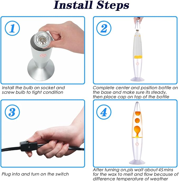 Orange Magma Lamp 13 Inches for Adults Cool Liquid Motion Lamps Stuff for Kids with Sliver Base Mood Night Light Home Living Room Office Bedroom Christmas Thanksgiving Day Decoration