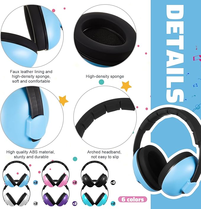 Amylove 12 Pcs Baby Noise Cancelling Headphones Ear Protection Ear Muffs Bulk 27db Noise Reduction Hearing Earmuff for 3 Months to 3 Years Infants and Toddlers