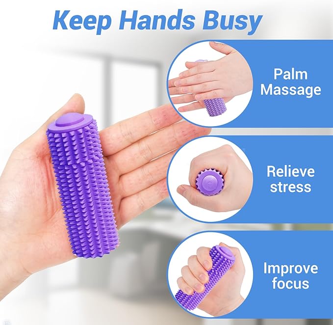 Little Ouchies Fidget Toy, Spike Roller Toy, Adults Pain stim Fidget Toy, Sensory Toy for Anxiety Relief Skin Picking, Press and Rotate Adults Spiky Sensory Toys, Portable ADHD Toys, Novelty Gifts