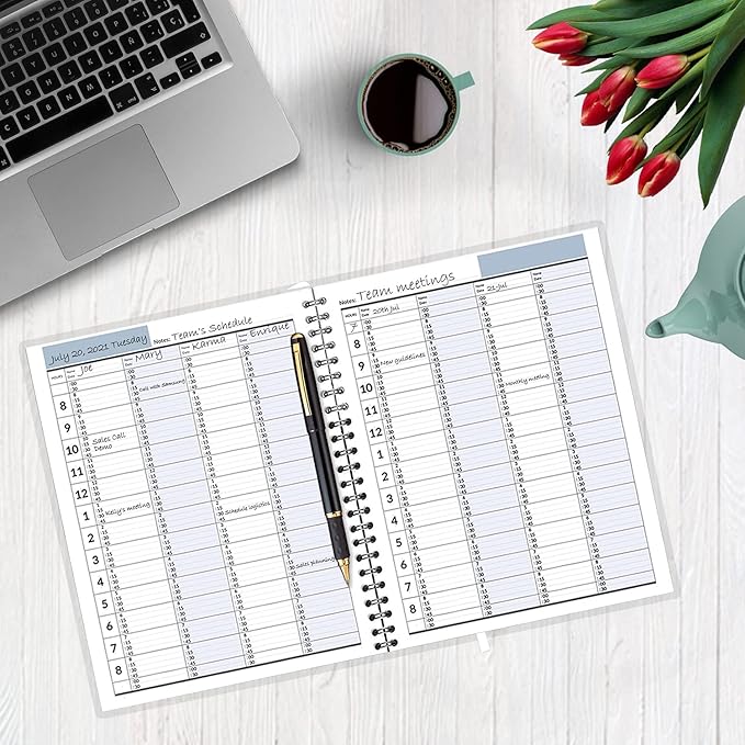 Appointment Book, Schedule Planner by StriveZen, 2025 2026, Daily, Hourly, 15 Minutes Increments, Weekly Scheduling, 7" x 8-3/4", Pockets, 128 Pages, HARDCOVER, UNDATED