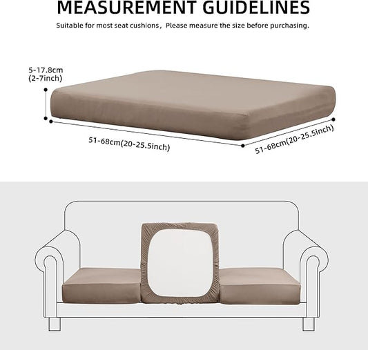 8Pcs Stretch Patio Cushion Covers Waterproof Outdoor Cushion Covers, Outdoor Couch Covers Patio Couch Cover Slipcovers Polyester Fiber (Cover Only)（Khaki）