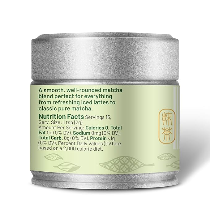 CHAYEAH, Jade Select Matcha – Organic Ceremonial Grade Matcha Green Tea Powder for Lattes & Everyday Matcha, First Harvest (1.06 oz Tin)