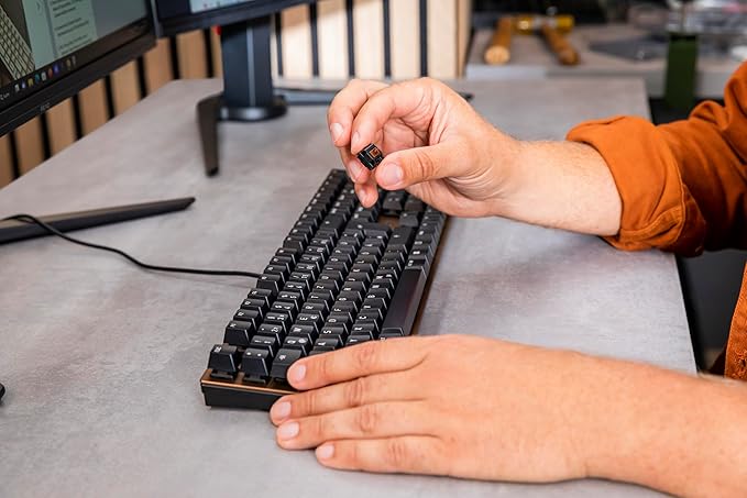 Cherry KC 200 MX Mechanical Office Keyboard with New MX2A switches. Modern Design with Metal Plate Frame. (Bronze W/MX2A Brown Switch)