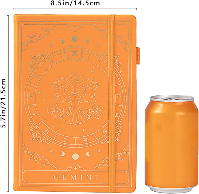 TIEFOSSI Constellations Dotted Journal Notebook-A5 Writing journals with 100gsm 400pages Paper, Hardcover Bullet Organizers Notebook for Women, Men, Teens (Gemini)