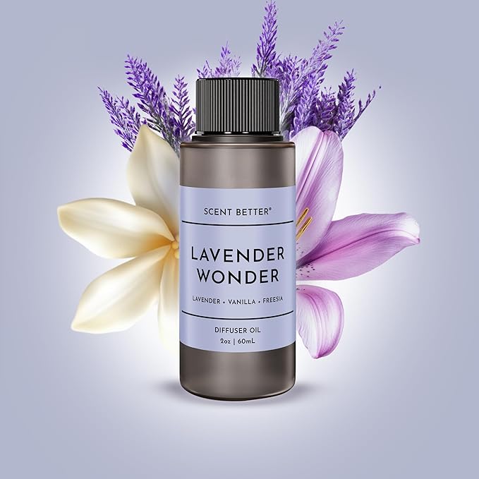 Scent Better Lavender Wonder Aroma Essential Oil Blend: an Aromatherapy Blend of Lavender, Soft Vanilla, and Freesia for Ultrasonic Diffusers & Nebulizers (2 Fl Oz, 60 mL)