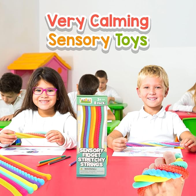 Sensory Autism Toys for Kids - Textured Stretchy Fidget Toys for Stress Anxiety - Sensory Toys Special Needs for Autistic Children Toddlers Boys Girls Stocking Stuffers Gifts, Treasure Box Classroom