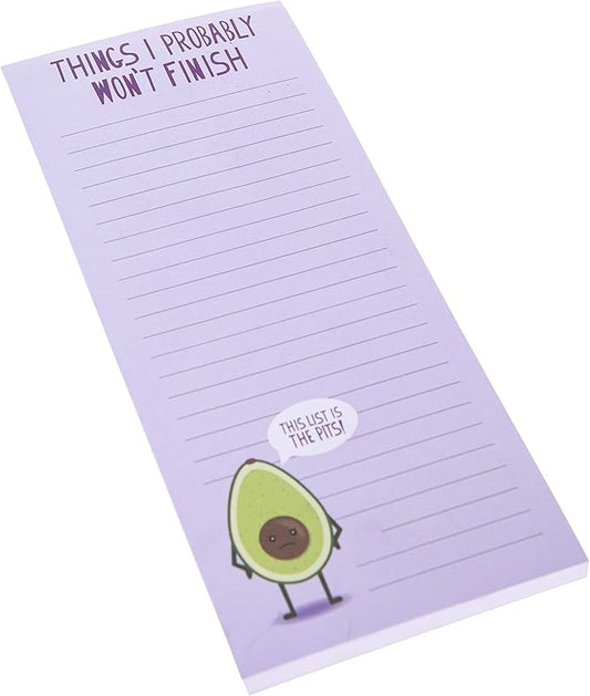 Graphique Magnetic Notepad - Purple Punny Avocado Grocery and Shopping List - Fun Decorative To-Do List - Perfect House Warming Gifts - 100 Tear off Sheets (4" x 9.25" x .5")